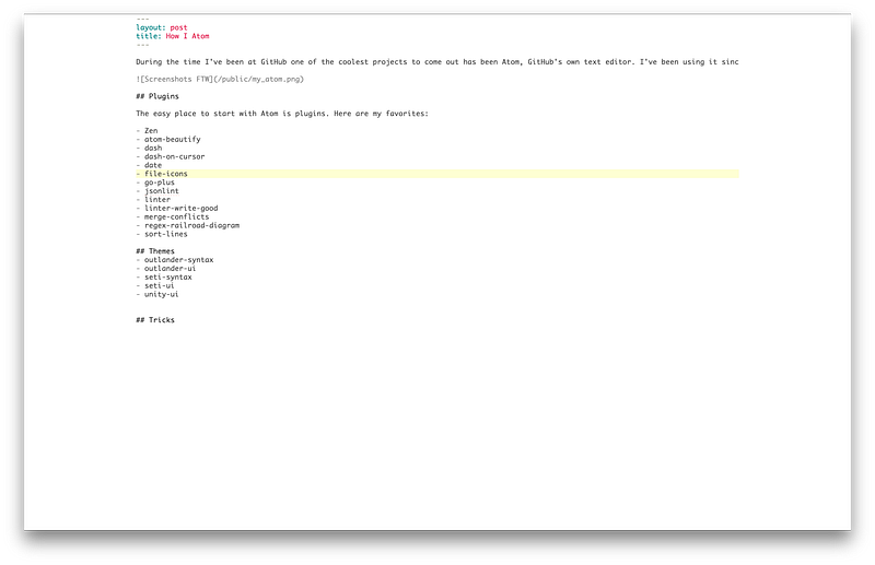 Atom Zen package providing distraction-free writing mode